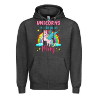 Charcoal Heather unicorns are born in may Zipper Hoodie - Jasminsmagicworld