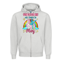 Dove Grey unicorns are born in may Zipper Hoodie - Jasminsmagicworld