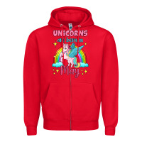 Red unicorns are born in may Zipper Hoodie - Jasminsmagicworld