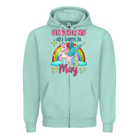 Seafoam unicorns are born in may Zipper Hoodie - Jasminsmagicworld