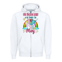 White unicorns are born in may Zipper Hoodie - Jasminsmagicworld
