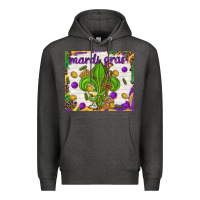 Charcoal Heather Mardi Gras Fleur De Lis tumbler Premium Hoodie - HowdyJamesFarm