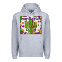 Heather Grey Mardi Gras Fleur De Lis tumbler Premium Hoodie - HowdyJamesFarm