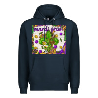 Navy Mardi Gras Fleur De Lis tumbler Premium Hoodie - HowdyJamesFarm