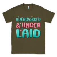 Army Green overworked underlaid Classic Tee - MaliasSmallBusiness