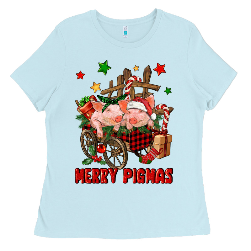 Merry Pig Mas Ladies Tee by FaDigitalArtStudio | Teevron