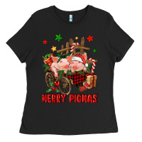 Black merry pig mas Ladies Tee - FaDigitalArtStudio