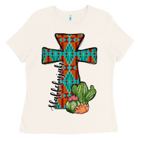 Bone aztec cactus cross Ladies Tee - JahusDesignShop