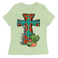 Matcha aztec cactus cross Ladies Tee - JahusDesignShop