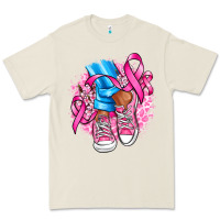 Bone cancer ribbon pink converse and flowers Premium Tee - AdoDesignShop
