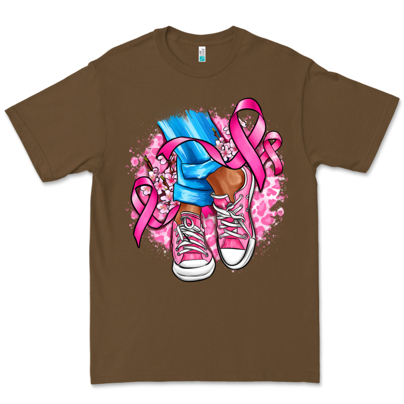 Cancer Ribbon Pink Converse And Flowers Premium Tee by AdoDesignShop | Teevron