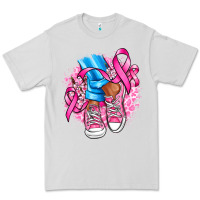 Dove Grey cancer ribbon pink converse and flowers Premium Tee - AdoDesignShop