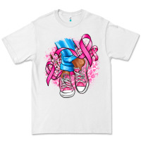 White cancer ribbon pink converse and flowers Premium Tee - AdoDesignShop