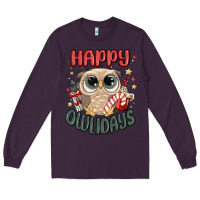 Plum happy owlidays Long Sleeve Tee - MaliasSmallBusiness