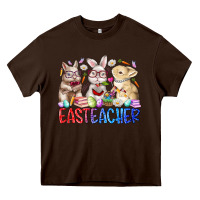 Chocolate Brown eastteacher Heavy Core Tee - RacoonDesign