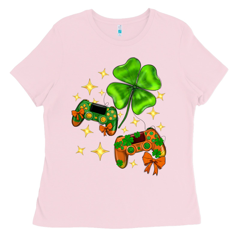 St. Patrick's Day With Game Control And Clover Ladies Tee by Neo Western | Teevron