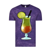 Cloud Purple Margarita Glass Vintage Tee - Jasminsmagicworld