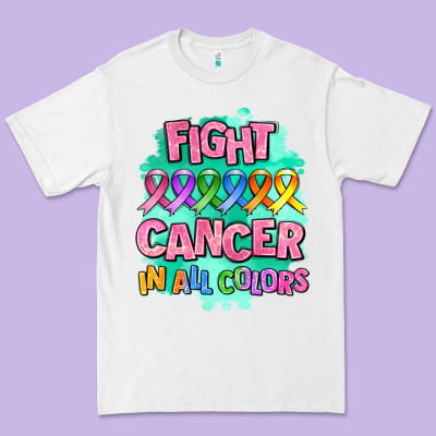 Fight Cancer In All Colors Premium Tee Designed By Adodesignshop