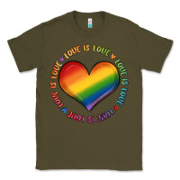 Army Green love is love Classic Tee - MaliasSmallBusiness