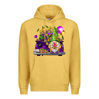 Antique Gold Mardi Gras gnome on the truck Premium Hoodie - HowdyJamesFarm