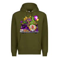 Army Green Mardi Gras gnome on the truck Premium Hoodie - HowdyJamesFarm