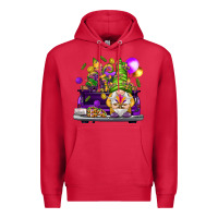 Cardinal Mardi Gras gnome on the truck Premium Hoodie - HowdyJamesFarm