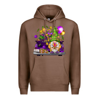 Chestnut Mardi Gras gnome on the truck Premium Hoodie - HowdyJamesFarm