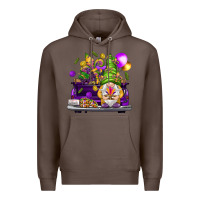 Coffee Mardi Gras gnome on the truck Premium Hoodie - HowdyJamesFarm