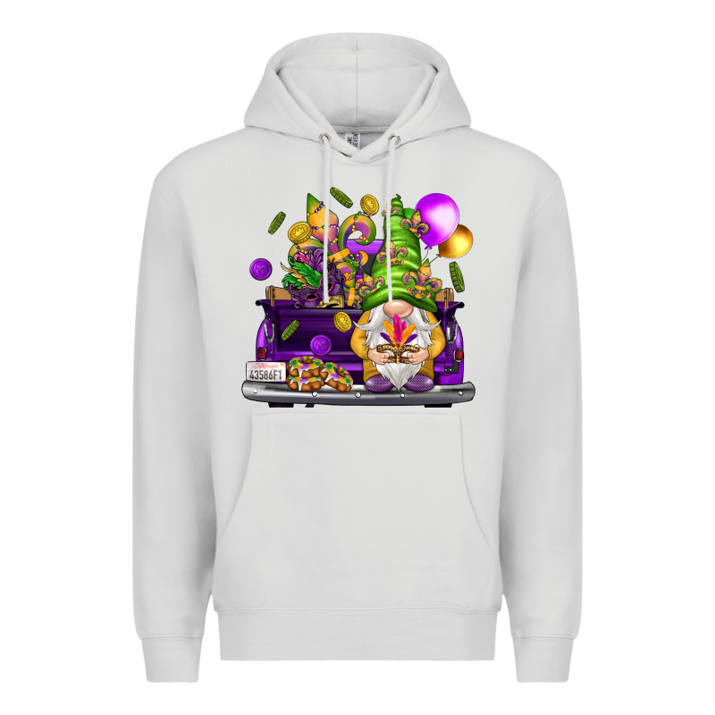 Mardi Gras Gnome On The Truck Premium Hoodie by HowdyJamesFarm | Teevron