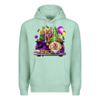Seafoam Mardi Gras gnome on the truck Premium Hoodie - HowdyJamesFarm