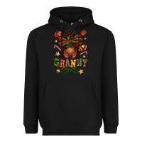 Black granny claus afro messy bun Heavyweight Hoodie - texasbilliewilder