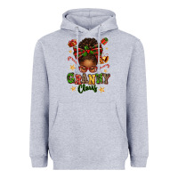 Heather Grey granny claus afro messy bun Heavyweight Hoodie - texasbilliewilder