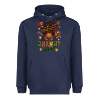 Navy granny claus afro messy bun Heavyweight Hoodie - texasbilliewilder