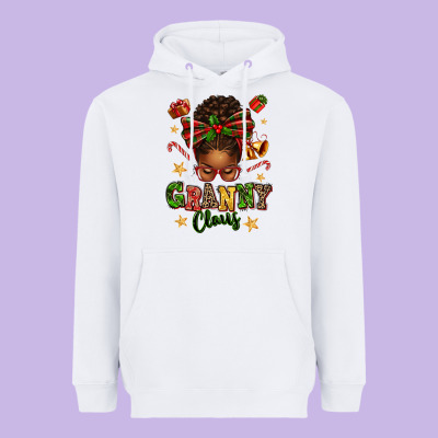 Granny Claus Afro Messy Bun Heavyweight Hoodie Designed By Texasbilliewilder
