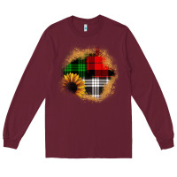 Burgundy sunflower christmas patch3 Long Sleeve Tee - JahusDesignShop