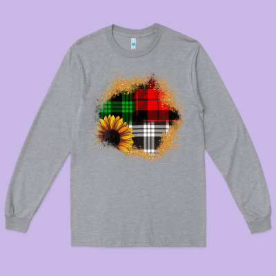 Sunflower Christmas Patch3 Long Sleeve Tee Designed By Jahusdesignshop