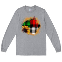 Heather Grey sunflower christmas patch3 Long Sleeve Tee - JahusDesignShop