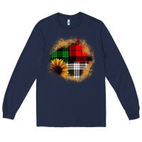 Navy sunflower christmas patch3 Long Sleeve Tee - JahusDesignShop