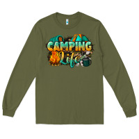 Army Green camping life Long Sleeve Tee - NancyCooperArtShop
