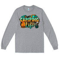 Heather Grey camping life Long Sleeve Tee - NancyCooperArtShop