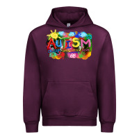 Mauve Wine Autism accept understand love Urban Hoodie - FaDigitalArtStudio