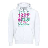 White made in 1997, 25 years of being awesome Zipper Hoodie - Jasminsmagicworld