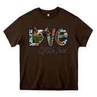 Chocolate Brown lov of thecows Heavy Core Tee - CowhideDigitalArt