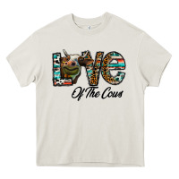 Cream lov of thecows Heavy Core Tee - CowhideDigitalArt