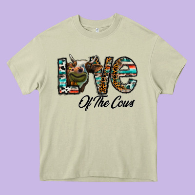 Lov Of Thecows Heavy Core Tee Designed By Cowhidedigitalart