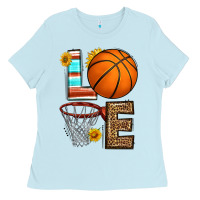 Baby Blue western basketball love Ladies Tee - HRA Design Shop