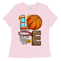 Bubblegum Pink western basketball love Ladies Tee - HRA Design Shop