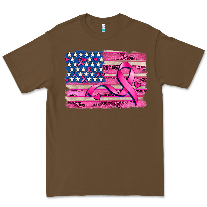 American Flag And  Cancer Ribbon Pattern Premium Tee by AdoDesignShop | Teevron