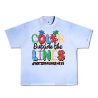 Grape Ice color outside the lines autism awareness Urban Heavy Tee - MaliasSmallBusiness