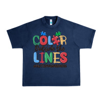 Navy color outside the lines autism awareness Urban Heavy Tee - MaliasSmallBusiness